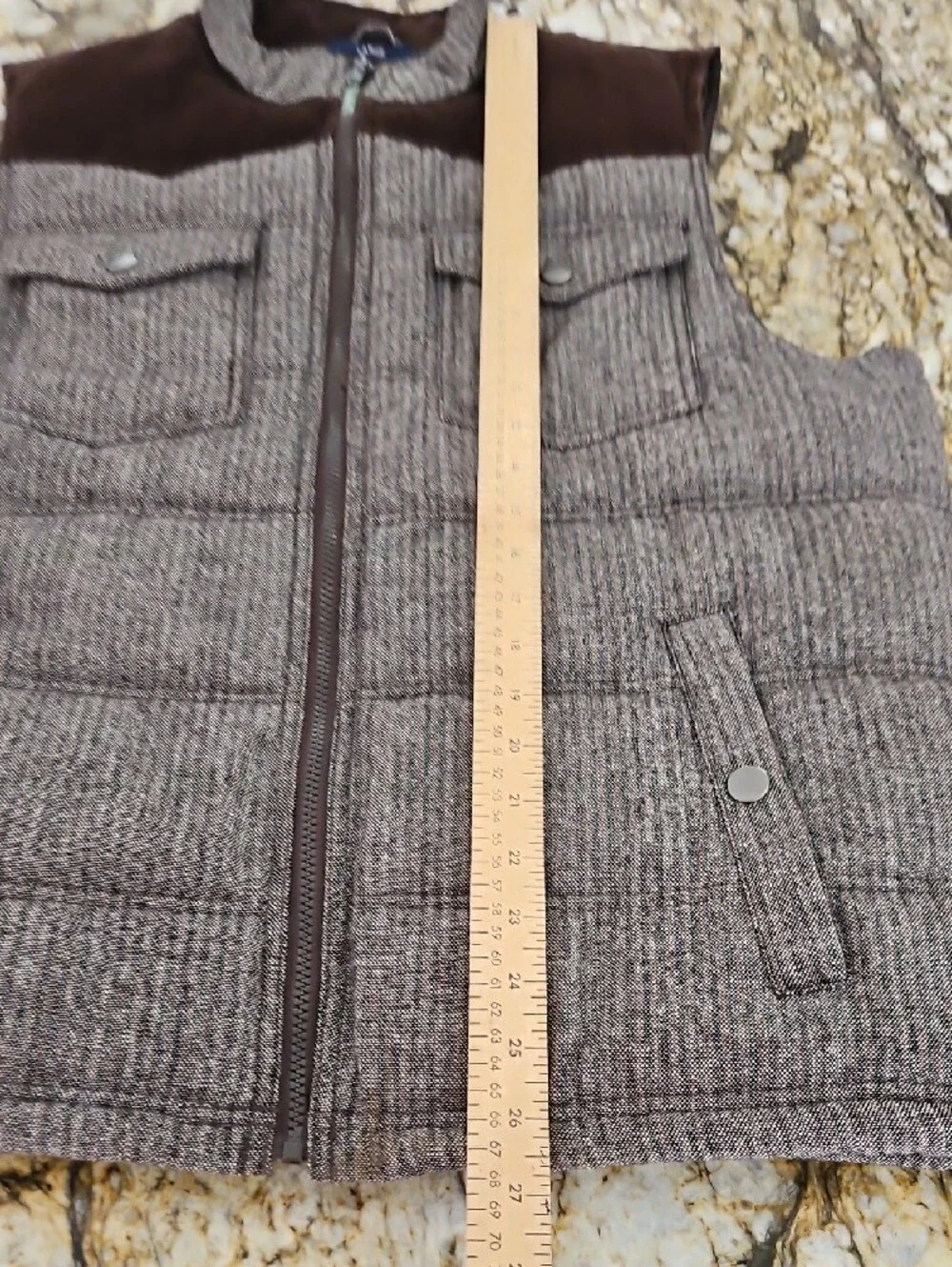 American Rag Men's Quilted Brown & Taupe Puffer Vest